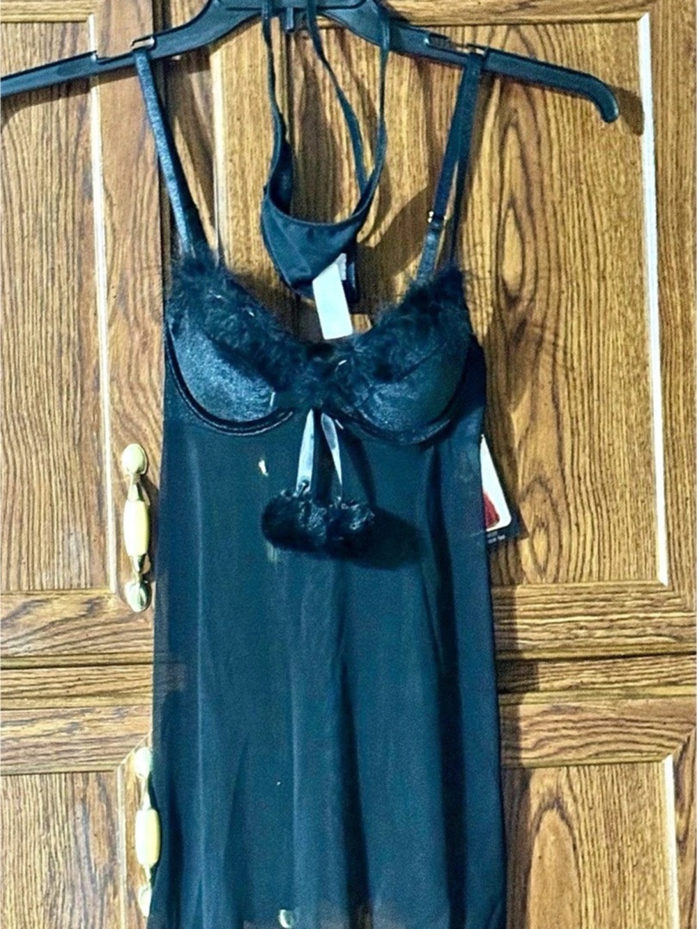 Just Sexy Lingerie Holiday Babydoll Set Black Babydoll Set Size Small